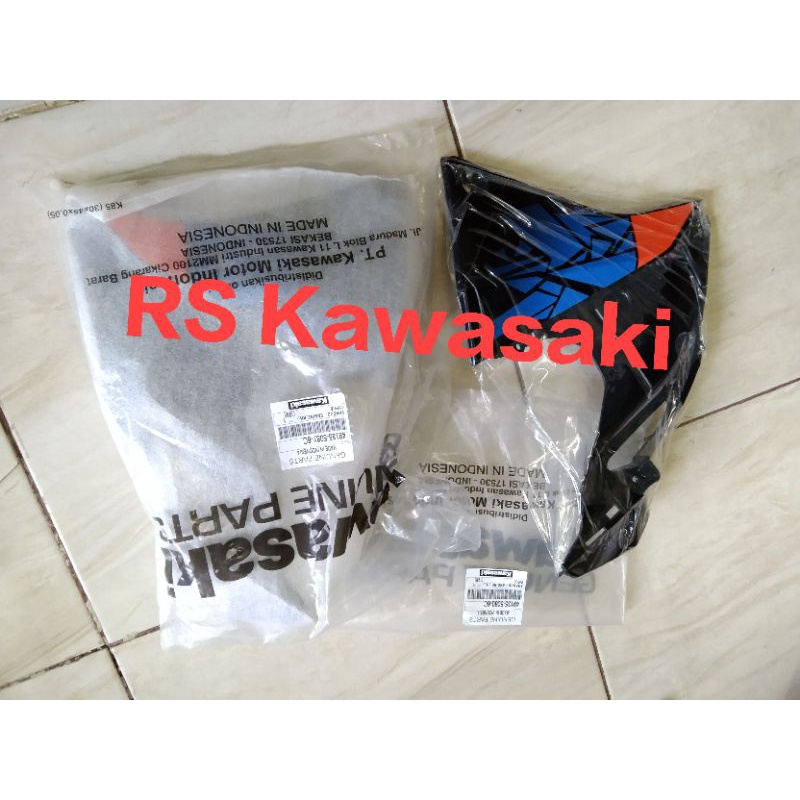 cover sayap tangki kecil new klx 150 bf SE extreme orange original set