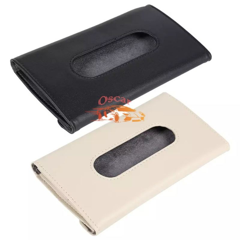 Tissue holder / tempat tissue mobil model jepit warna hitam / black/Cream