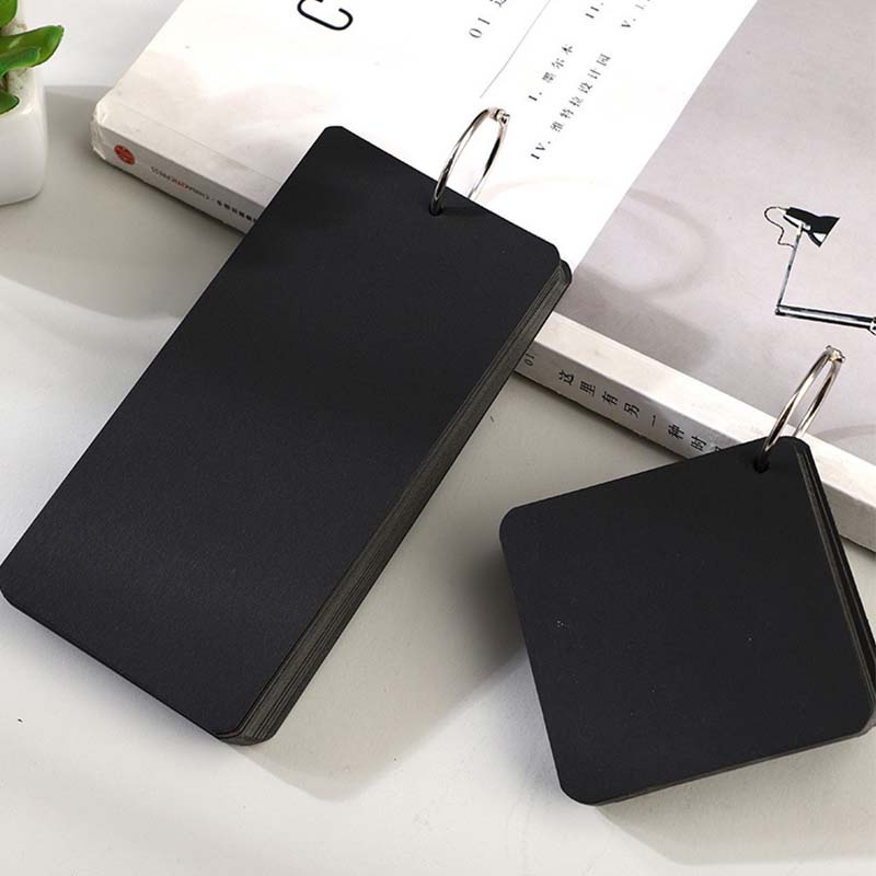 Creative Single Circle Pocket Portable Word Book Notepad Black Loose-leaf Memory Cards Blank Card