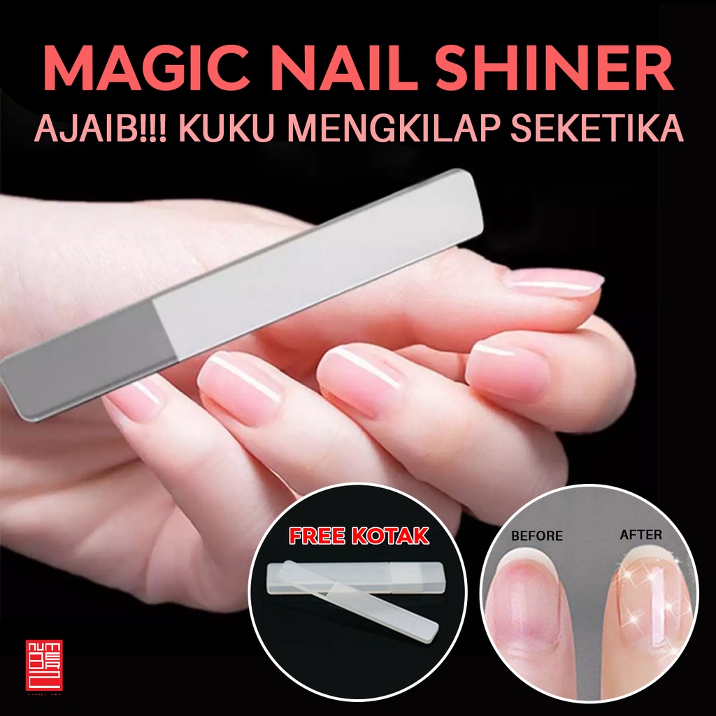 kikir kuku kaca nano akrilik bening mengkilap glass alat kecantikan manicure nail art menicure