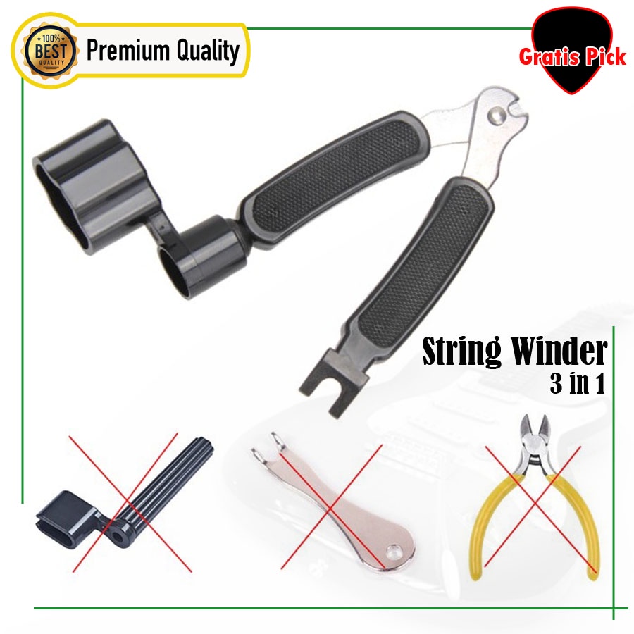 String Winder Guitar 3in1 / Alat Pemutar Senar Gitar / Cutter Senar