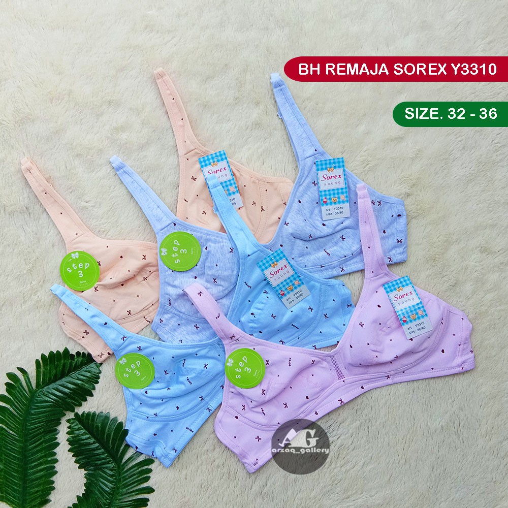Bra Sorex Young Y3310 / Y3310 /Y2302/  Y2303 / Y3322 | Bh Remaja Perempuan Step 3 Motif | Bra Wanita Remaja | Pakaian Dalam Remaja | Bh