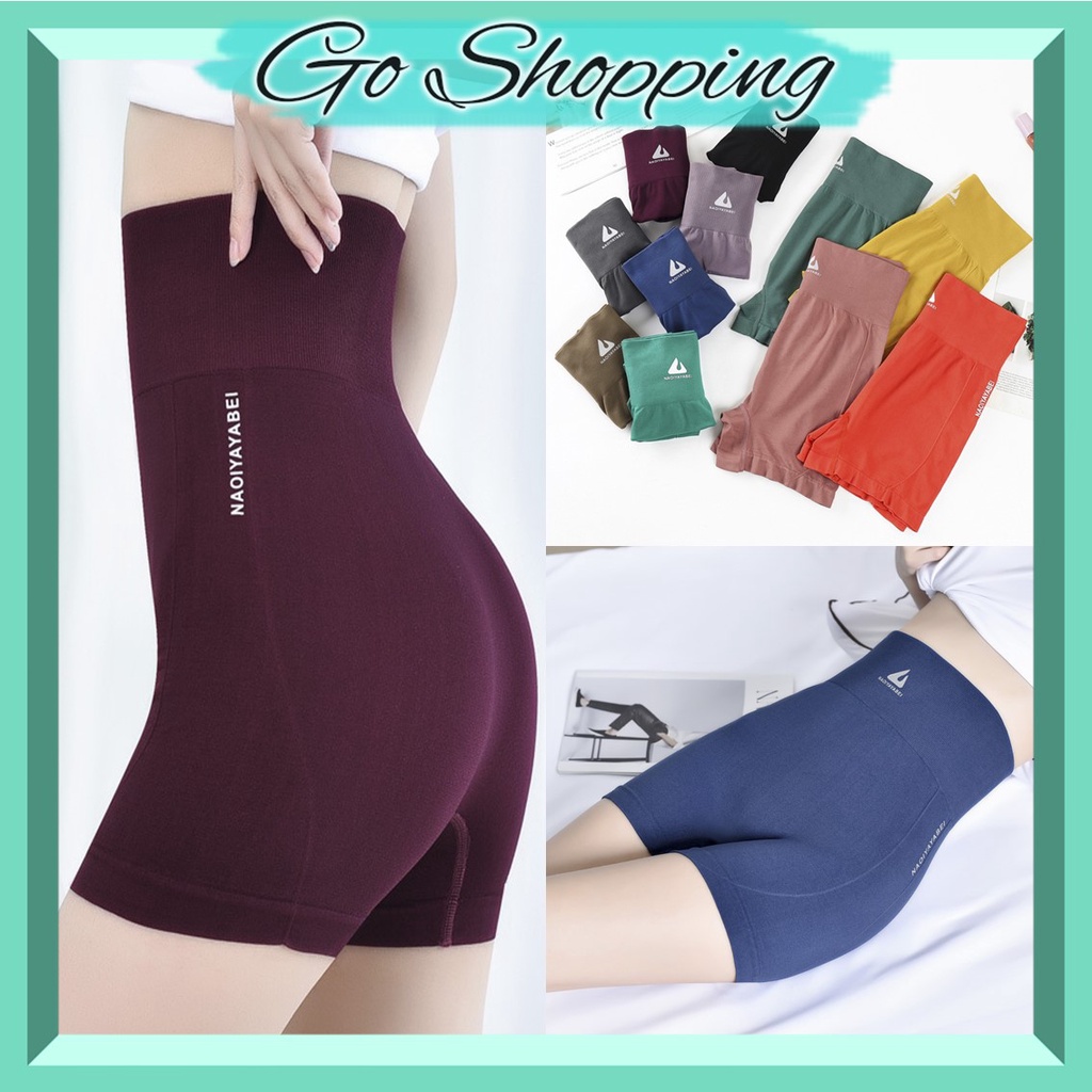 GO! CP615 Celana legging ketat spandex high waist sepinggang boxer yoga sport gym