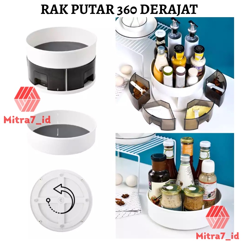 [M7] Rak Bulat Putar 360 Derajat / Rak Tempat Botol Sambal Dapur / Rak Dapur / Rak Bumbu Dapur