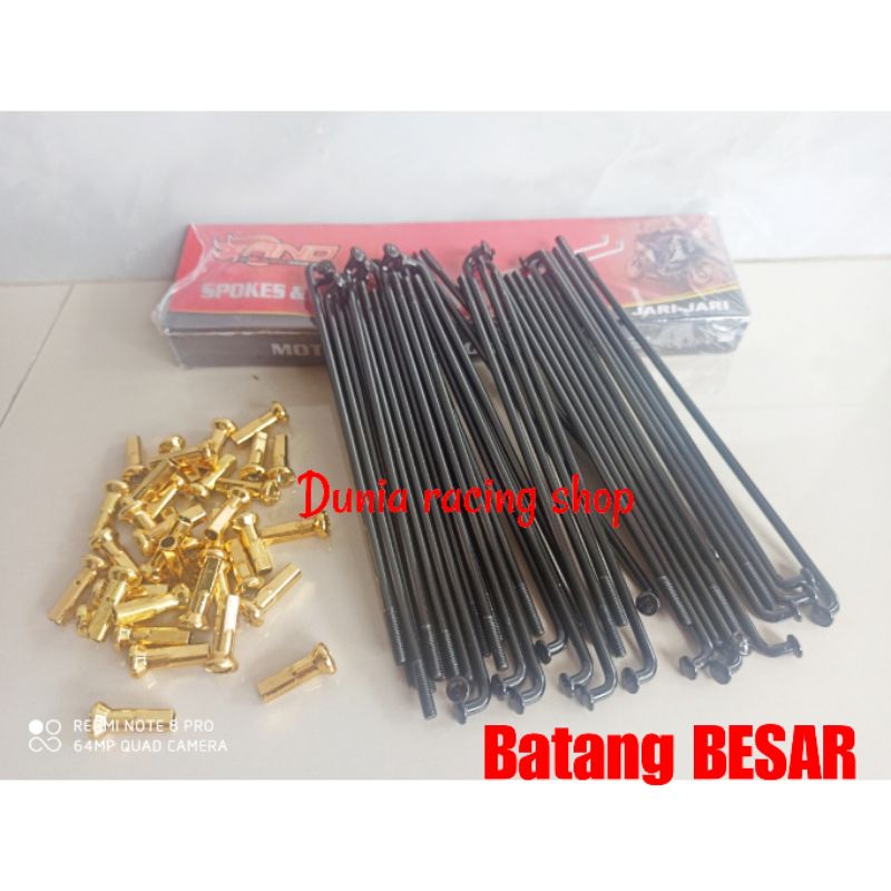 Jari jari jeruji model TDR Hitam Gold pemakain ring 14 16 17 18 ukuran lengkap