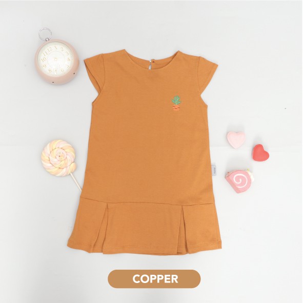 Mooi Dress Anak Perempuan Anna Dress-COPPER
