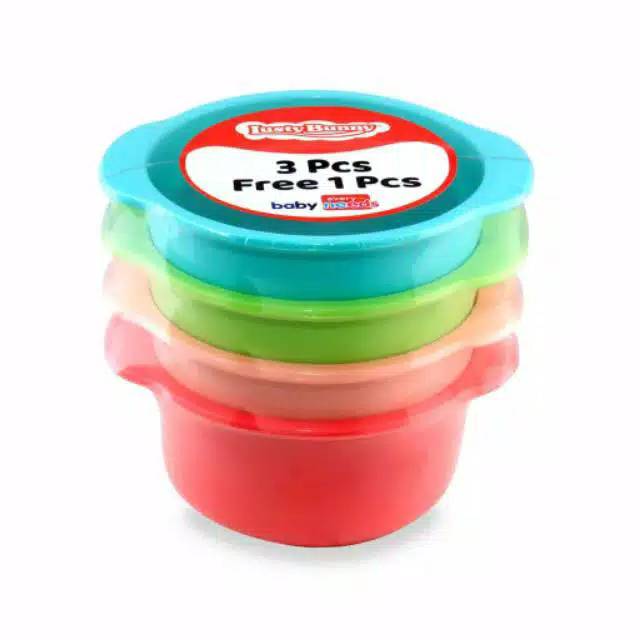 LUSTY BUNNY - PERLENGKAPAN MAKAN BAYI / MANGKUK SNACK SERIES PACKAGE 3 PCS FREE 1 PCS ( FP 0003)