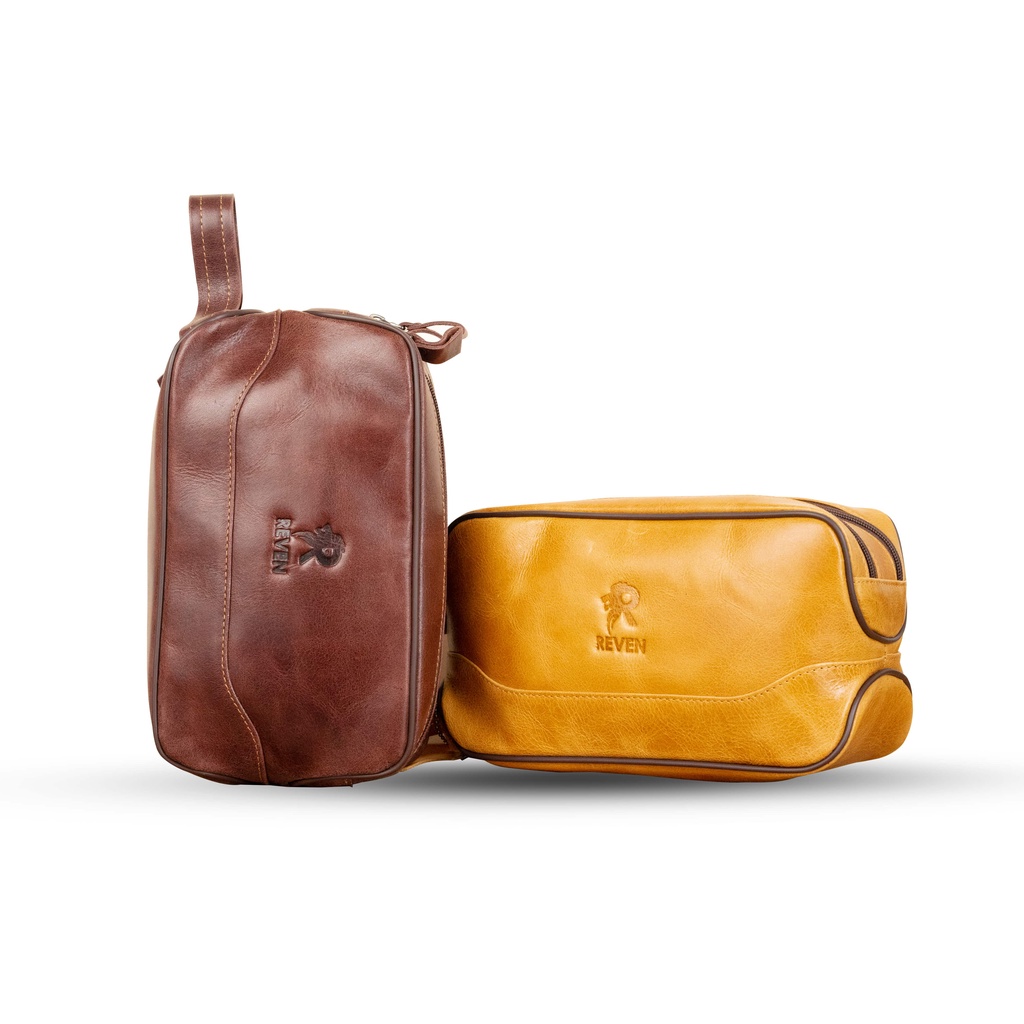 REVEN LEATHER - Pouch Bag Pria Kulit Asli Cluth Bender