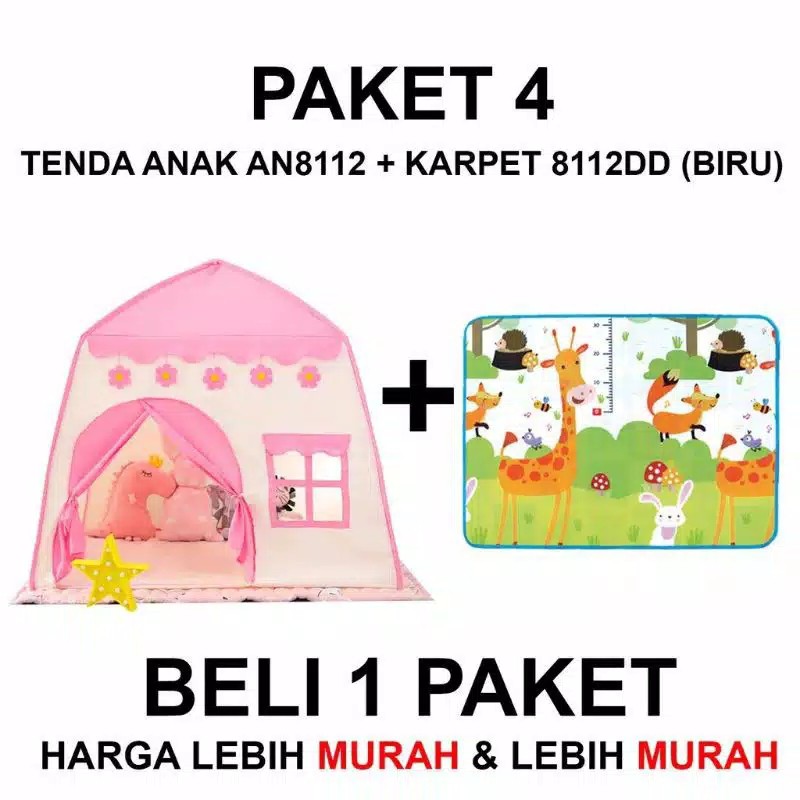 Tenda Anak Model Rumah Tenda Bermain Princess Castle Outdoor