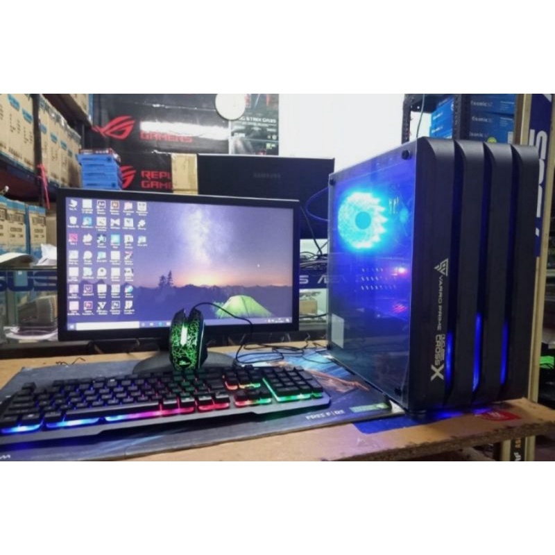 PC Gaming core i5 3470 Ram 8gb ssd 120gb HDD 500gb vga 2gb nvidea Monitor LED19 inc Edit Vidio Render Gaming siap pakai fullset