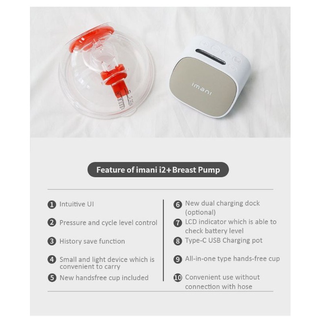 Imani i2 Plus i2+ Wearable Handsfree Electric Breast Pump