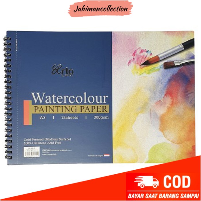 

✨ BISA COD ✨ ARTO CELLULOSE WATER COLOUR BOOK SPIRAL 300 GSM 12SHEETS