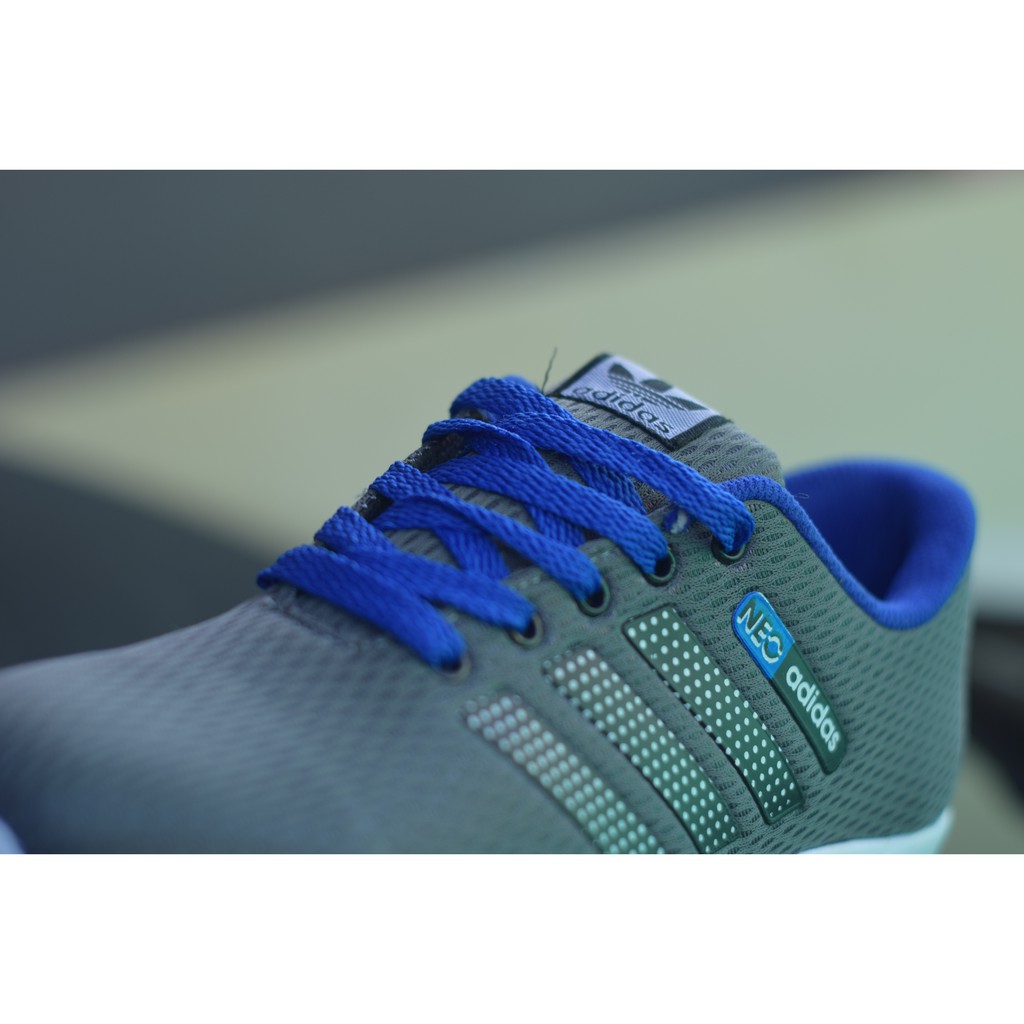 SEPATU ADIDAS NEO PRIA WANITA - ABU BIRU