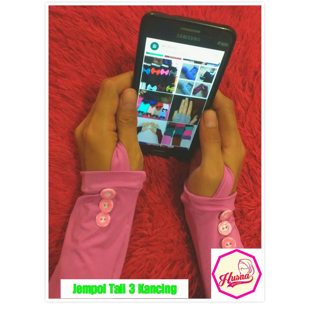 [BRAND HUSNA HIJAB] Handsock Jempol Tali 3 Kancing / Handsock Kancing