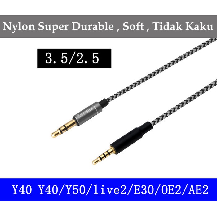 Earmax 2.5mm Headphone Cable For AKG Y50 JBL E30 Bose QC25 OE2 AE2