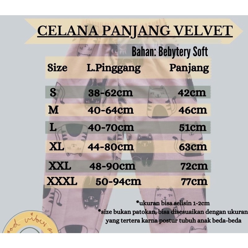 Celana Panjang Celana Tidur Anak Velvet dan Bayi 0-13th Bahan Kaos Katun Bebytery Soft Sleeping Pants