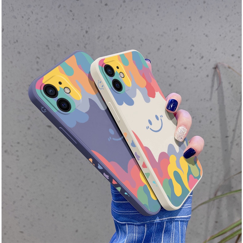 Hand strap+Case iPhone 12 pro max 11 pro max X / Xs max XR 7/8 / se 2020 7plus / 8plus 6S plus TPU soft lens protection smiley face full cover protective case iPhone