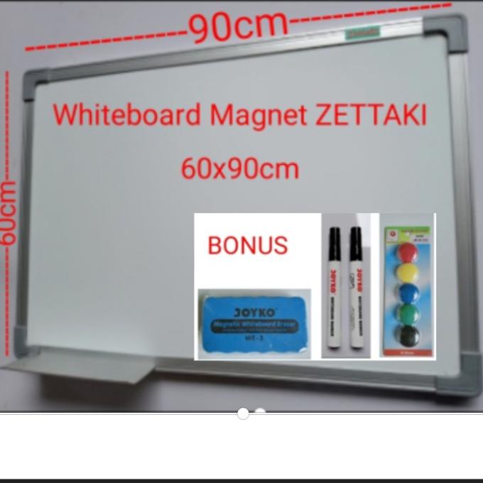 

Papan tulis whiteboard gantung single face ZETTAKI 60x90cm