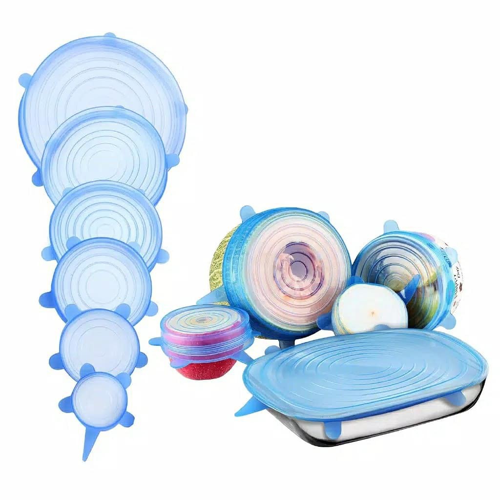 Silicone Wrap / Penutup Makanan Anti Tumpah 6pcs RANDOM