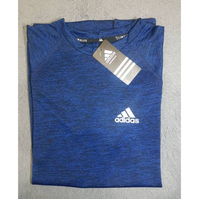 Kaos Sport Olahraga Adidas Premium Running Futsal Murah Bandung Biru Navy Dongker