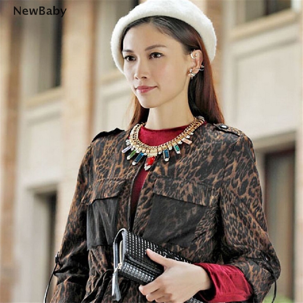 Newbaby 1 Pasang Anting Klip On Wanita Desain Kupu-Kupu Hias Kristal
