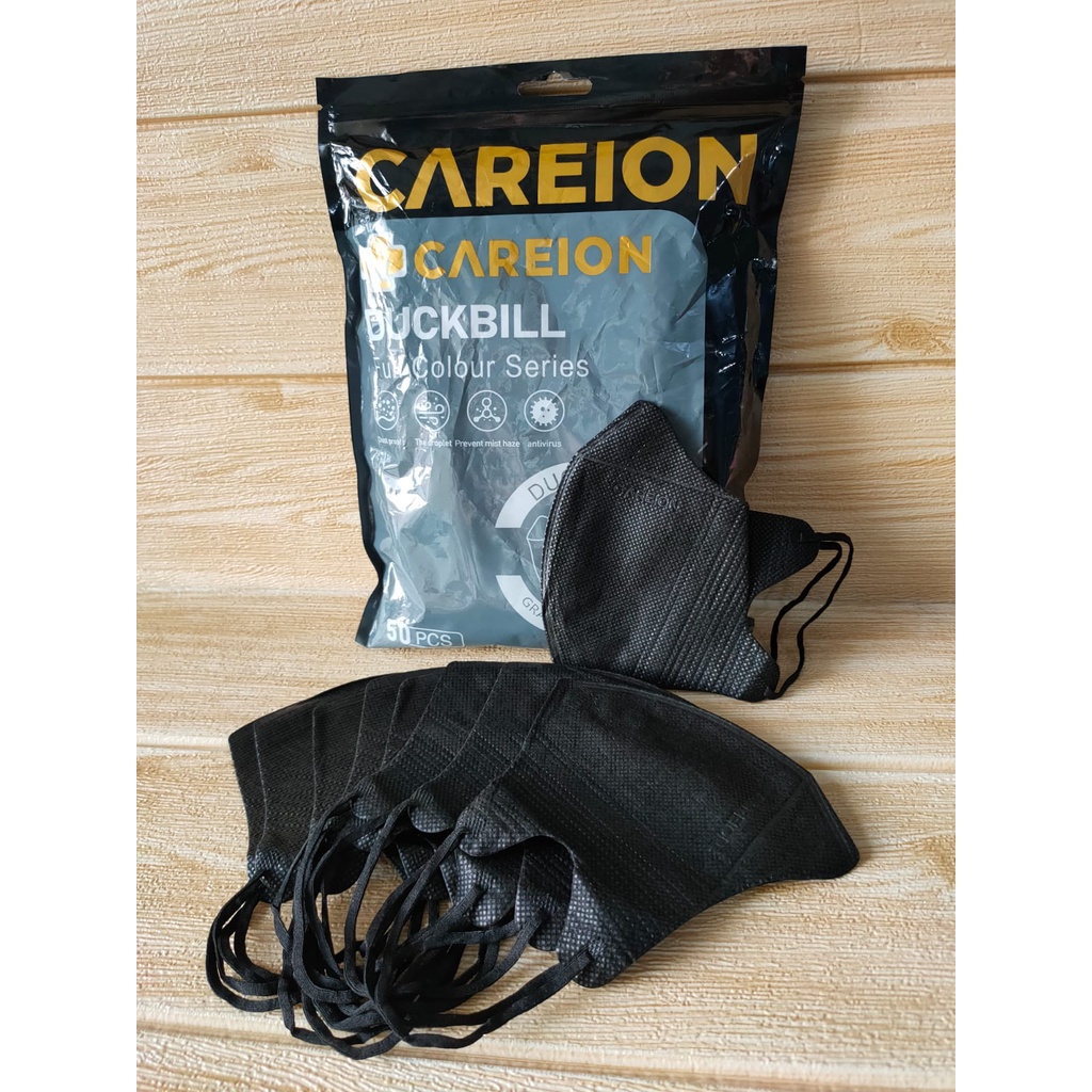 MASKER DUCKBILL CAREION FACEMASK WARNA ISI 50PC-DB SERIES HITAM