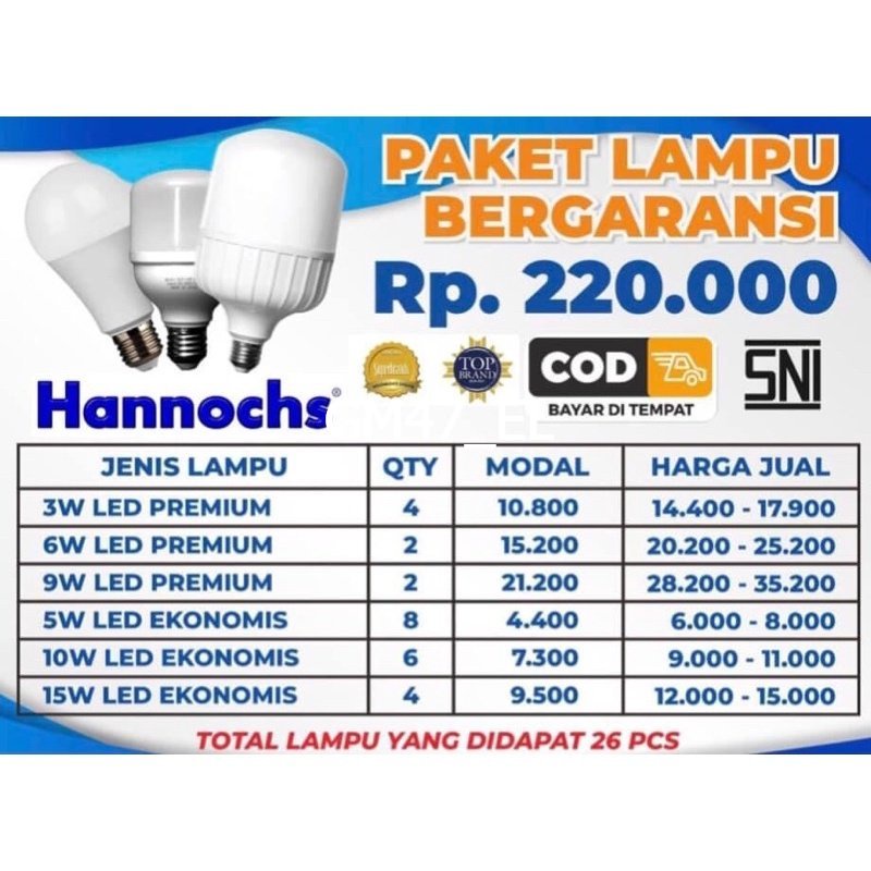 PAKET USAHA LISTRIK KHUSUS LAMPU LED CUMA 230.000