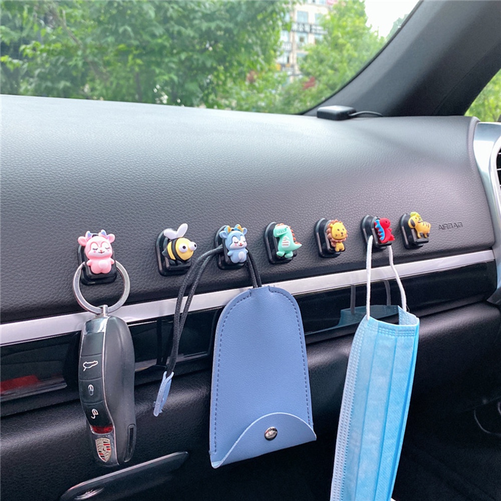 1pc Kait Gantungan Kunci / Kabel USB / Headphone Multifungsi Untuk Belakang Jok Mobil