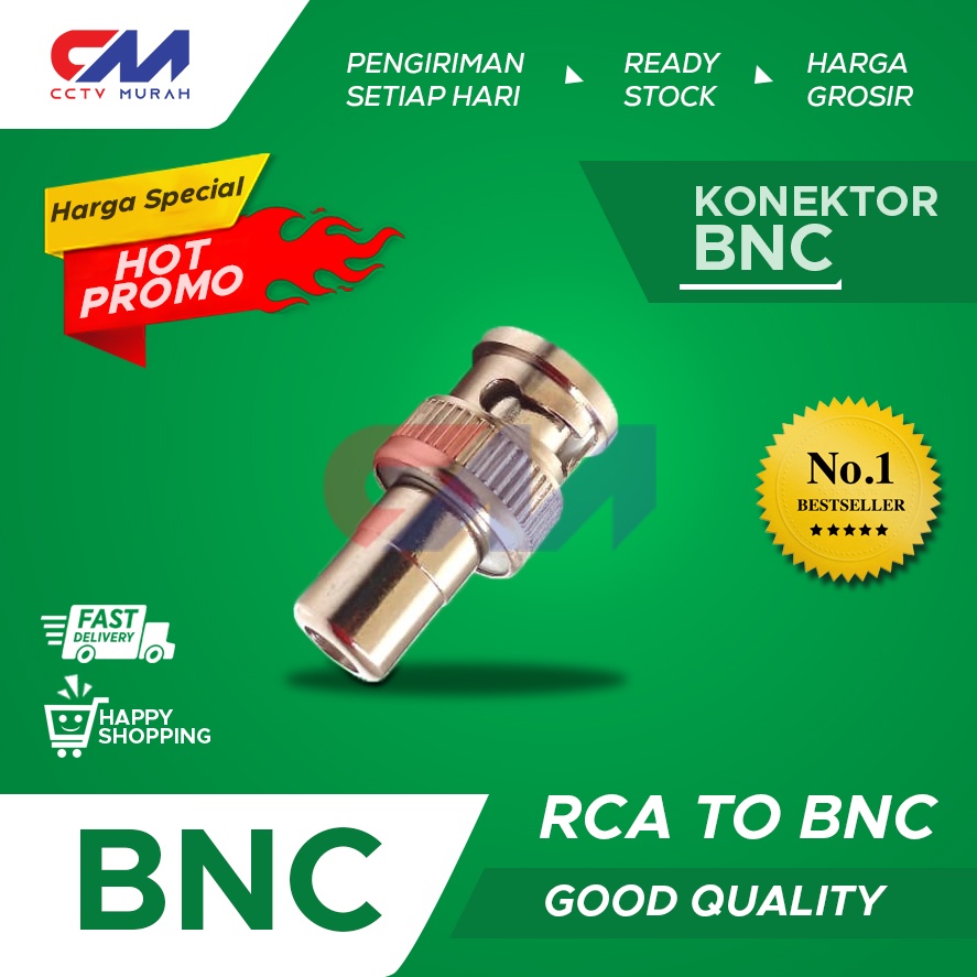 Connector RCA to BNC || Type BNC-RC103 || Connector RCA to BNC For Camera CCTV