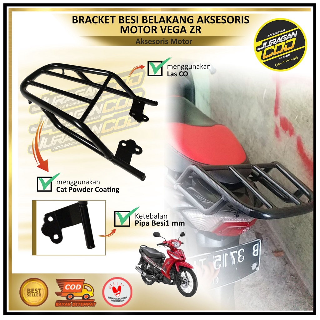 Bracket Besi Belakang Vega ZR 2010-2014 / Aksesoris Box Yamaha Vega ZR bisa (COD)