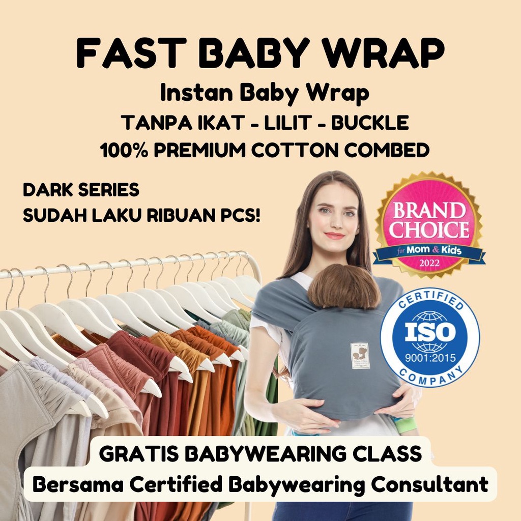 Mere Et Moi - Fast Baby Wrap Free Bib / Slaber Bayi - BABY WRAP INSTAN | QUICK WRAP | GENDONGAN BAYI | FBW - Gendongan Kain