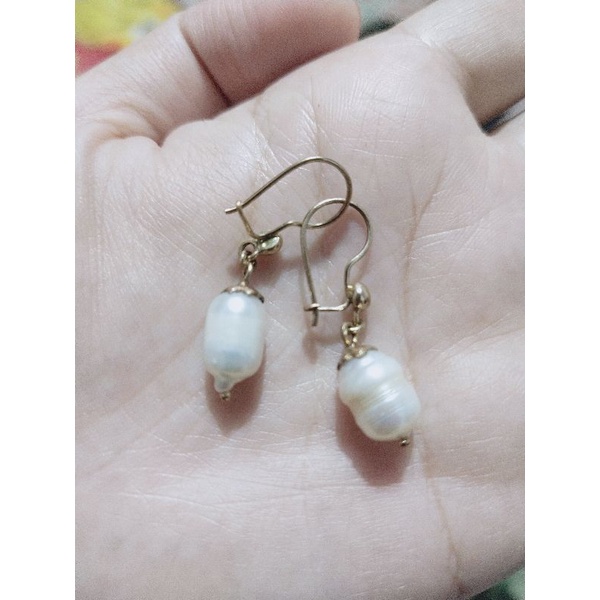 NEW ANTING EMAS SWASA MUTIARA ASLI DARI SWASA LUAR DALAM KUNING DENGAN LIONTIN MUTIARA ASLI