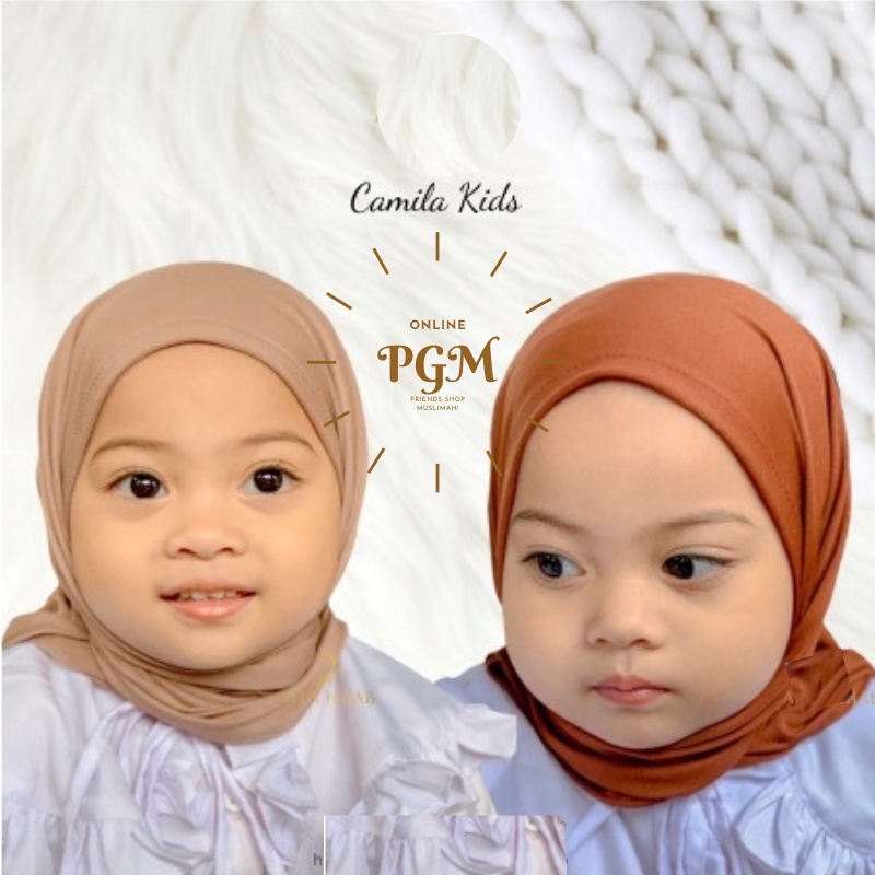 (CAMILLA) JILBAB SEGITIGA INSTAN ANAK JERSY PREMIUM | JILBAB INSTAN ANAK BAHAN JERSEY MUDAH DI PAKAI ADEM &amp; TIDAK GERAH | PASHTAN 1-3 TAHUN BISA COD