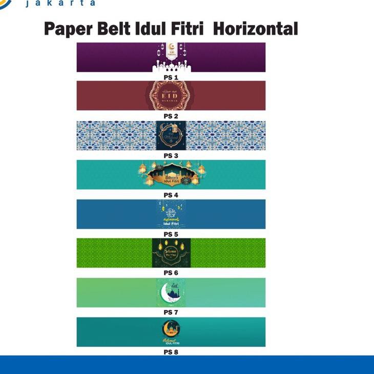 

☀ Paper Belt Idul Fitri isi 50 pcs Packaging Sleeve Hampers Lebaran Label Kemasan Box Dus Kue ✫