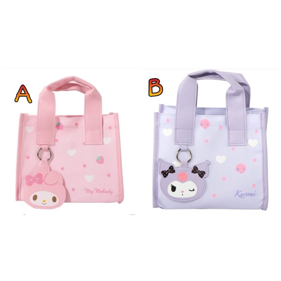 TAS TENTENG KANVAS ORI MINISO MELODY KUROMI (23X9X20)