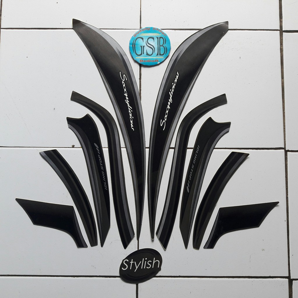 sticker lis body motor honda Scoopy Stylish 2018 matte brown