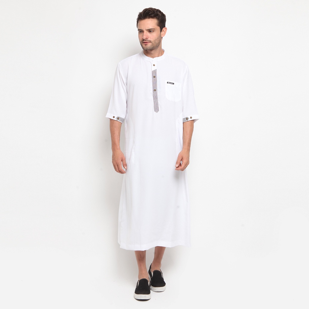 Jubah Sholat Pria Dewasa - baju Jubah Muslim Pria  Nauhtec Katun Premium