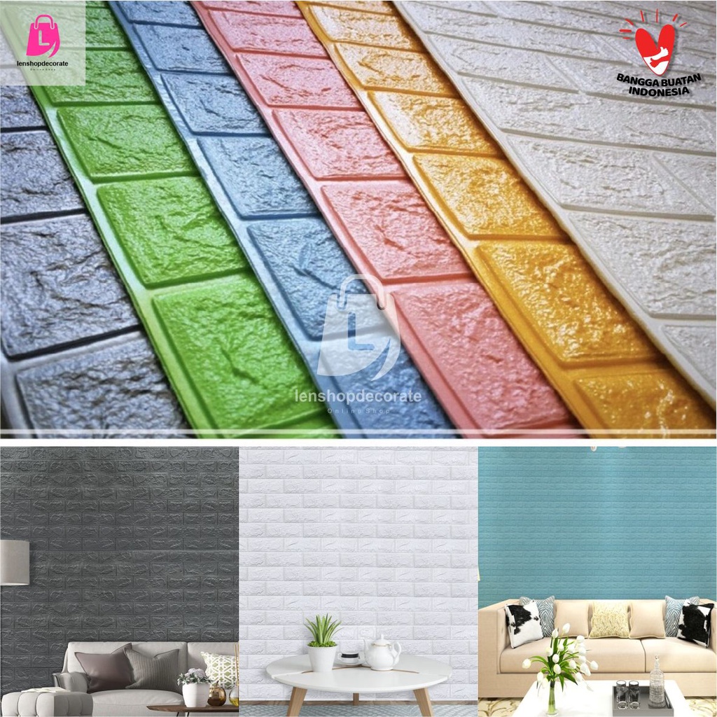 Termurah!!! Wallpaper 3D Foam Sticker Motif Bata Premium High Quality / Wallfoam Stiker Dinding Dekorasi Kamar Rumah-1