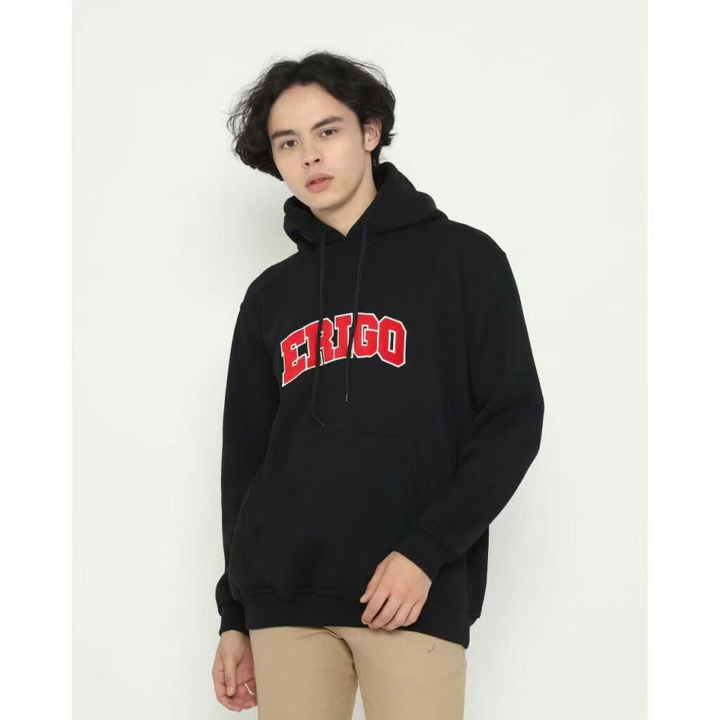 Hoodie Erigo Bordir Bludru Sweater Premium Original Branded Lokal - Hoodie Distro Pria Wanita Best Shopee