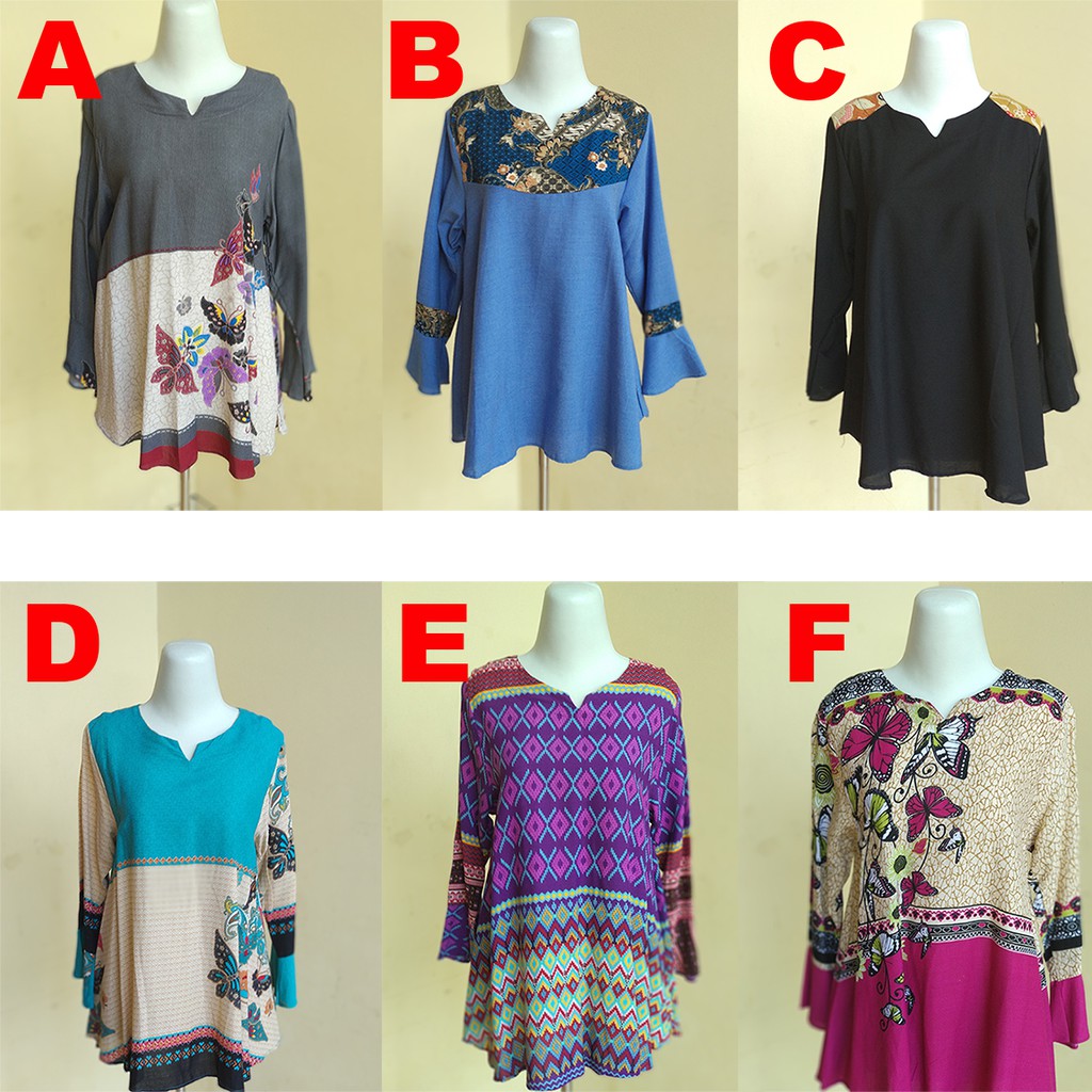 Baju Atasan Blouse Pakaian Wanita Baju Muslim Bermacam Motif
