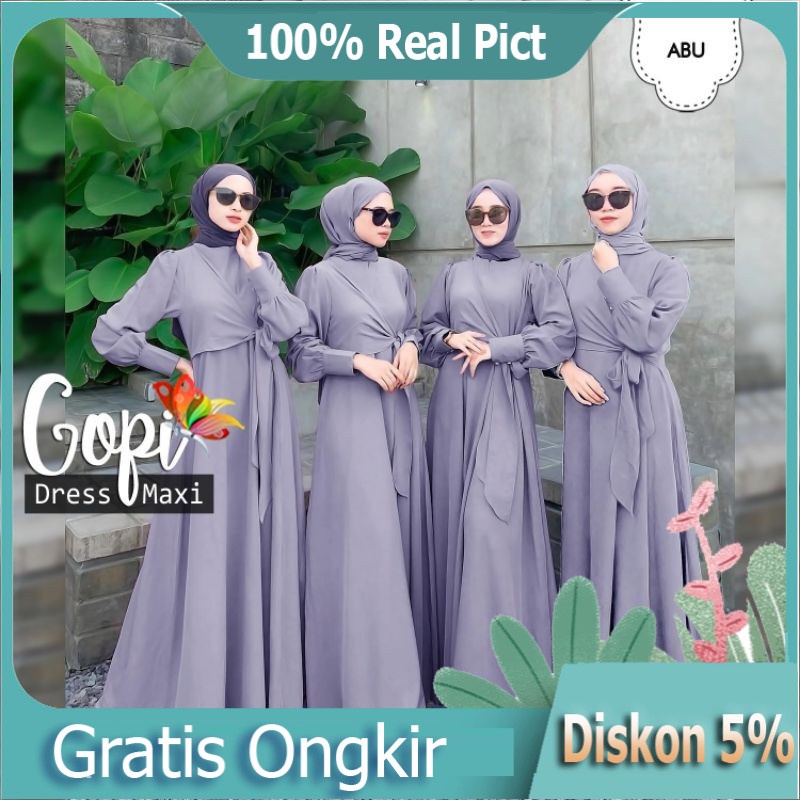 Baju Pesta Kondangan Wanita Muslimah Bridesmaid Trand Fashion Viral Terbaru 2022 Dress Gopi Adem Kek