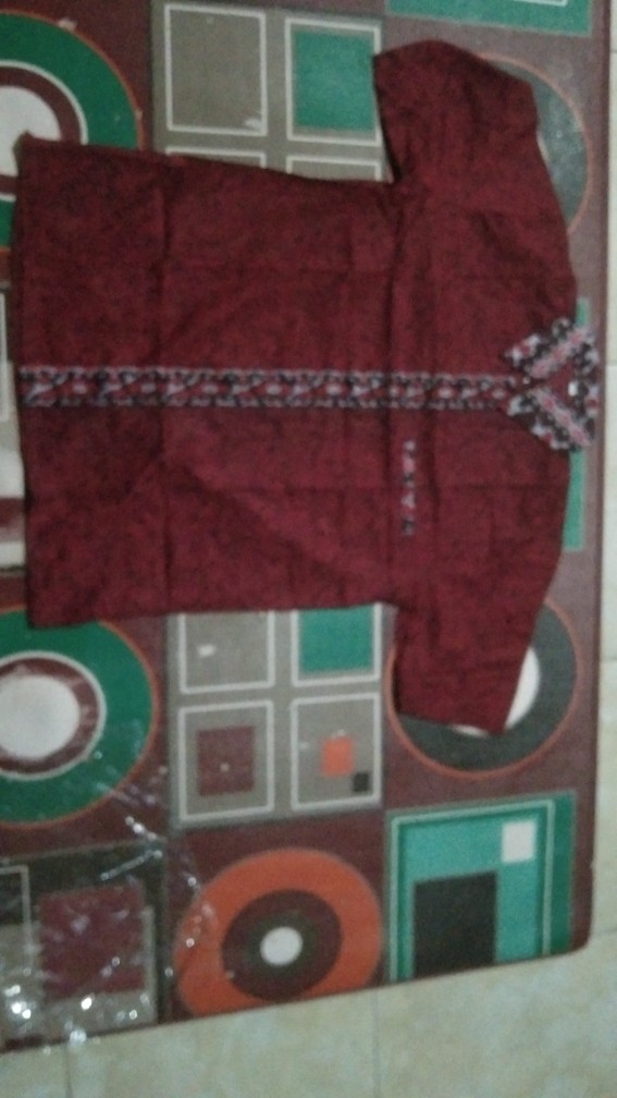 Kemeja Batik Pria Modern Jumbo Motif Mega Mendung Merah