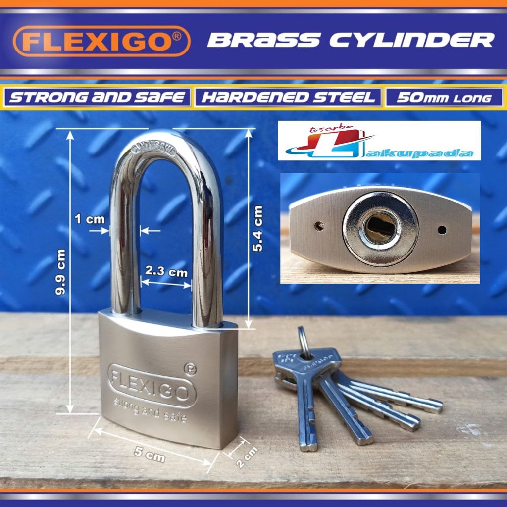 Gembok FLEXIGO Original Division Of Sherlock Padlock Long Panjang 50mm