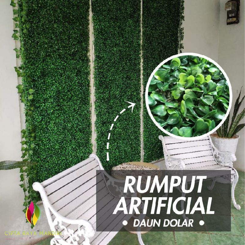 Daun Dolar Dinding Sintetis Premium Daun Rambat Daun Dolar Vertikal Garden / Daun alaska / Daun diding / Dekorasi / D21