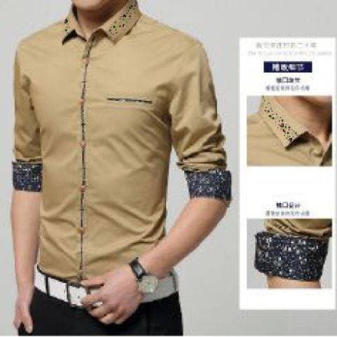 Executive Muda  cooper khakis OT  pakaian pria kemeja slim fit warna khakis Diskon