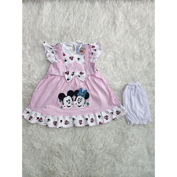 baju bayi perempuan dress mikey pita jghs10