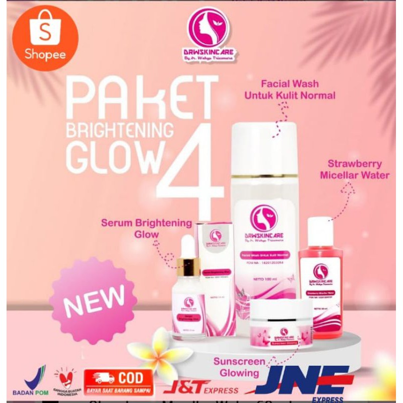 Jual Paket Brightening Glow 4 100ml Drw Skincare Pembersih Wajah Dan ...