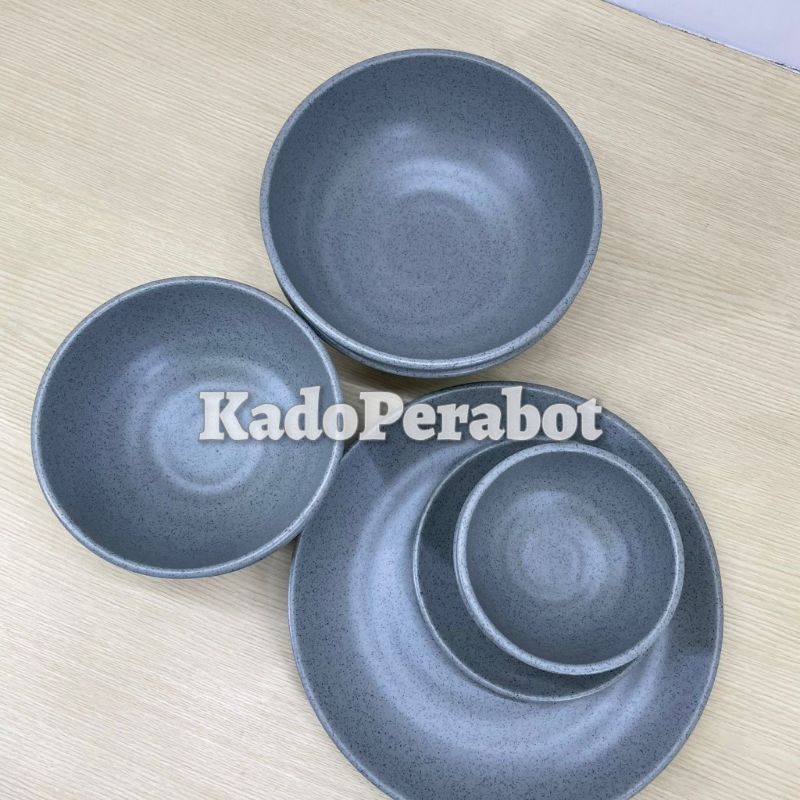 piring mangkok onyx - tempat makan onyx set - piring mangkok melamine