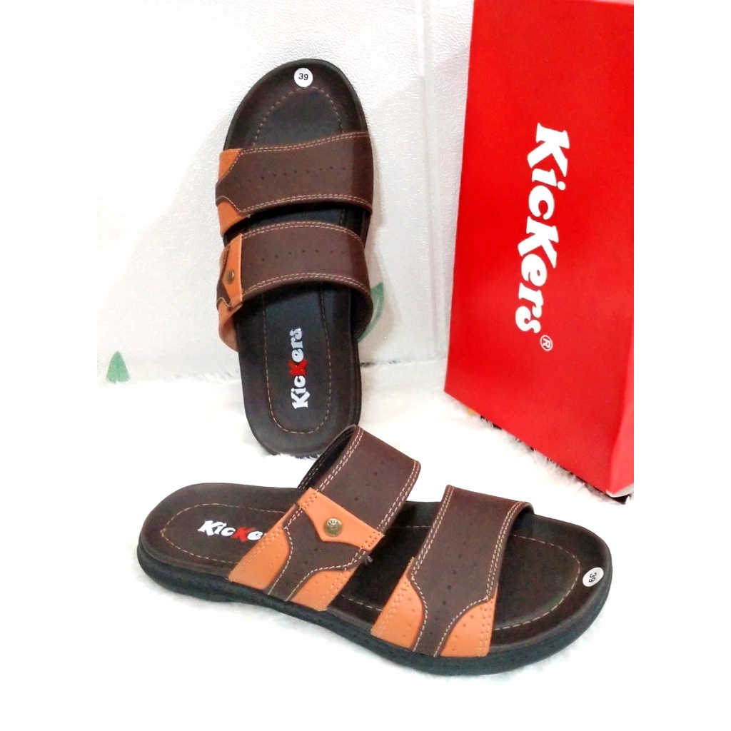 Sandal Pria kickers/Sandal Kasual/Sandal Kulit Asli/kickers Original/sandal slop pria/sandal hawet/s