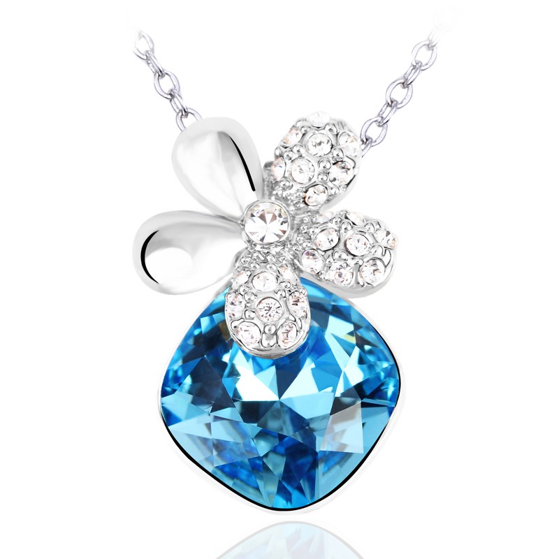 Wan Yan Flower Kalung Kristal Wanita Swarovski Crystal Pendant Cewek Hadiah Kado Ultah Unik